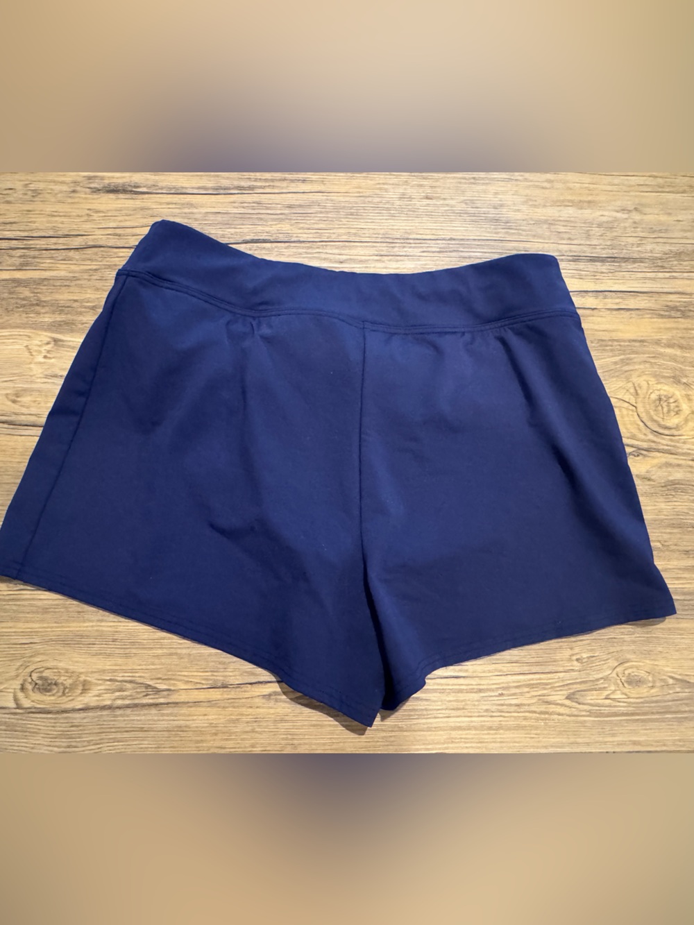 Lands' End Navy Athletic High-Rise Shorts